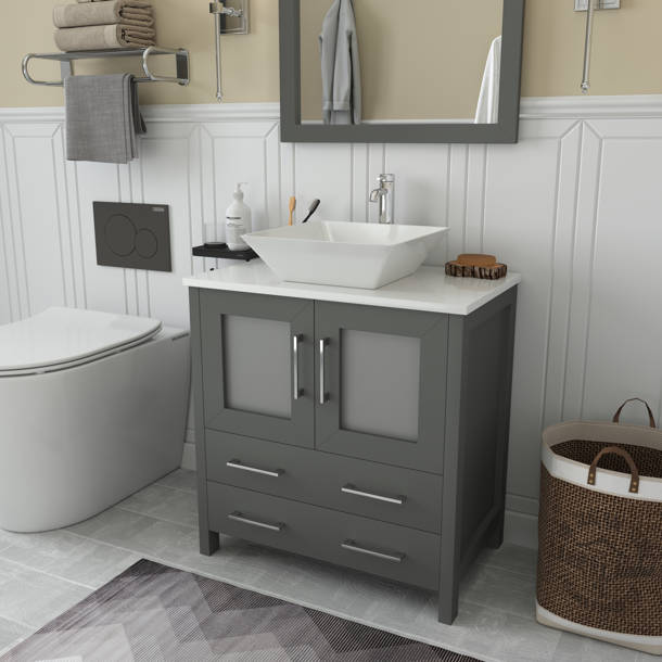 Wade Logan® Karson 30'' Single Bathroom Vanity with Engineered Marble